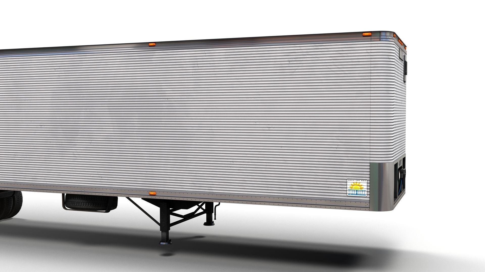 Dry van semi trailer Low-poly 3D model_7