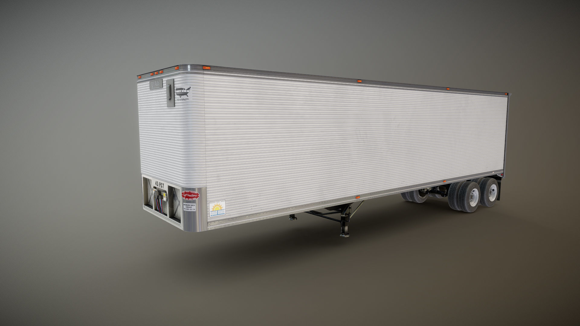 Dry van semi trailer Low-poly 3D model_13