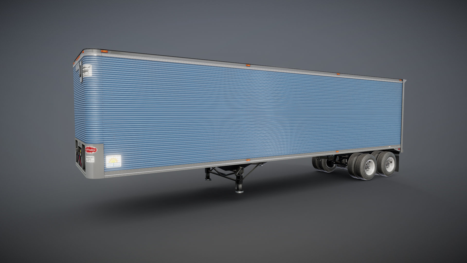 Dry van semi trailer Low-poly 3D model_25