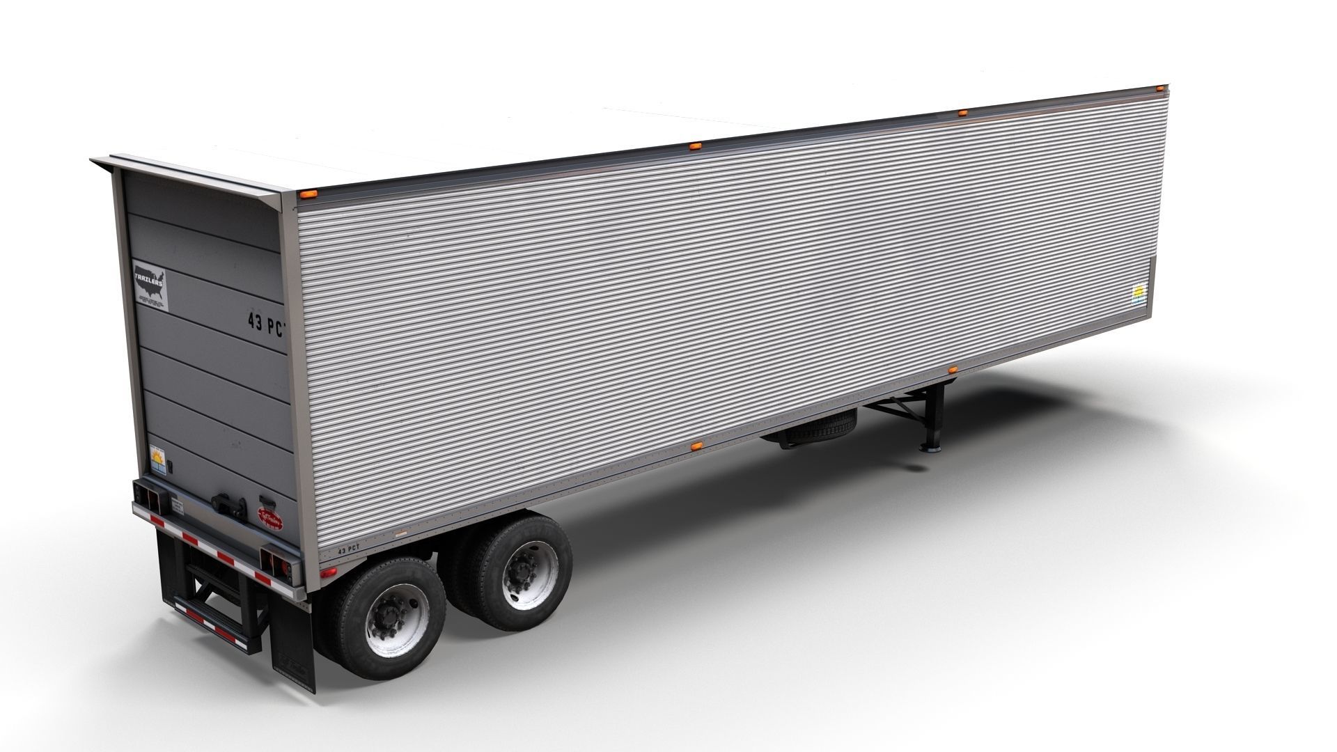 Dry van semi trailer Low-poly 3D model_6