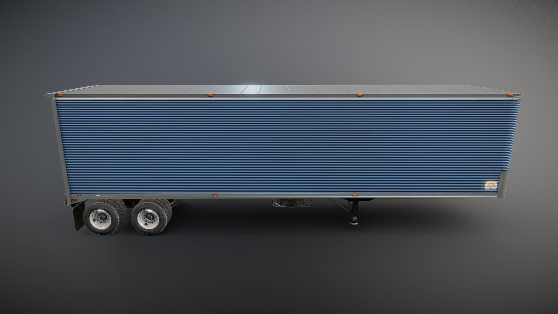 Dry van semi trailer Low-poly 3D model_27