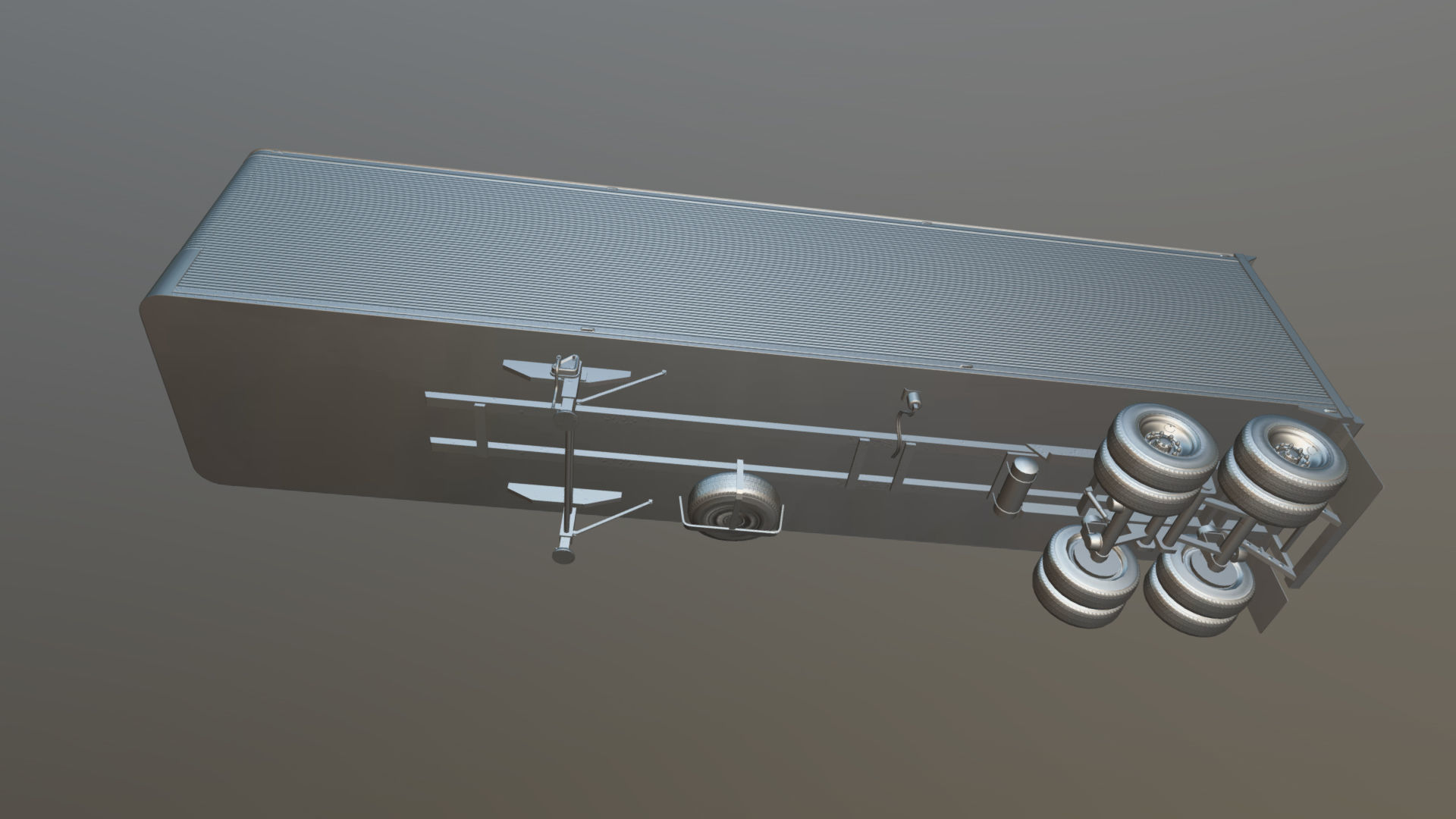 Dry van semi trailer Low-poly 3D model_37
