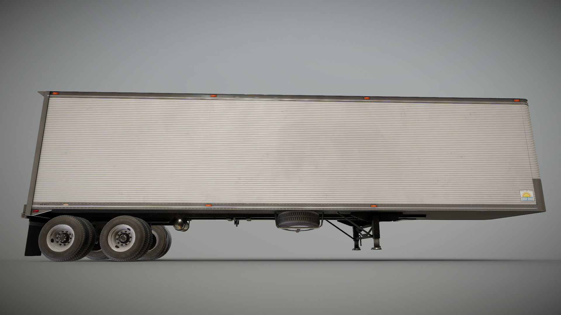 Dry van semi trailer Low-poly 3D model_21