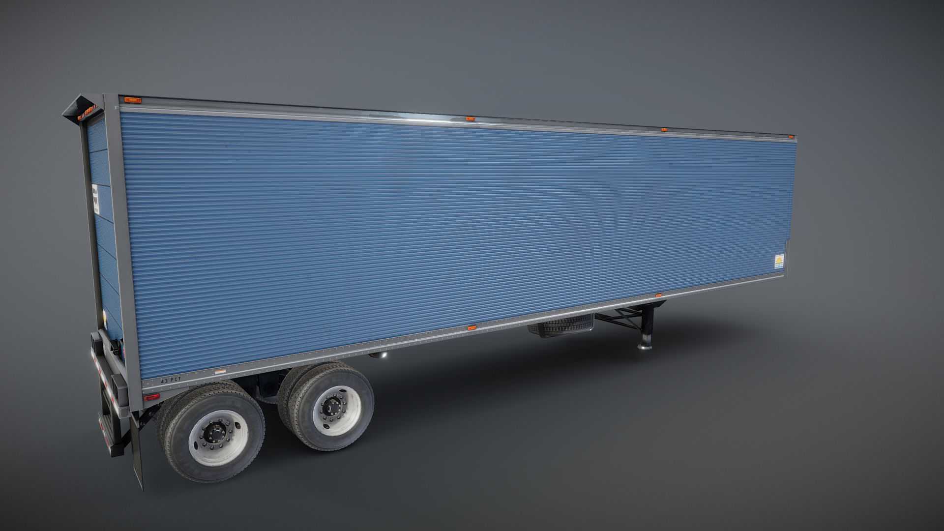Dry van semi trailer Low-poly 3D model_26