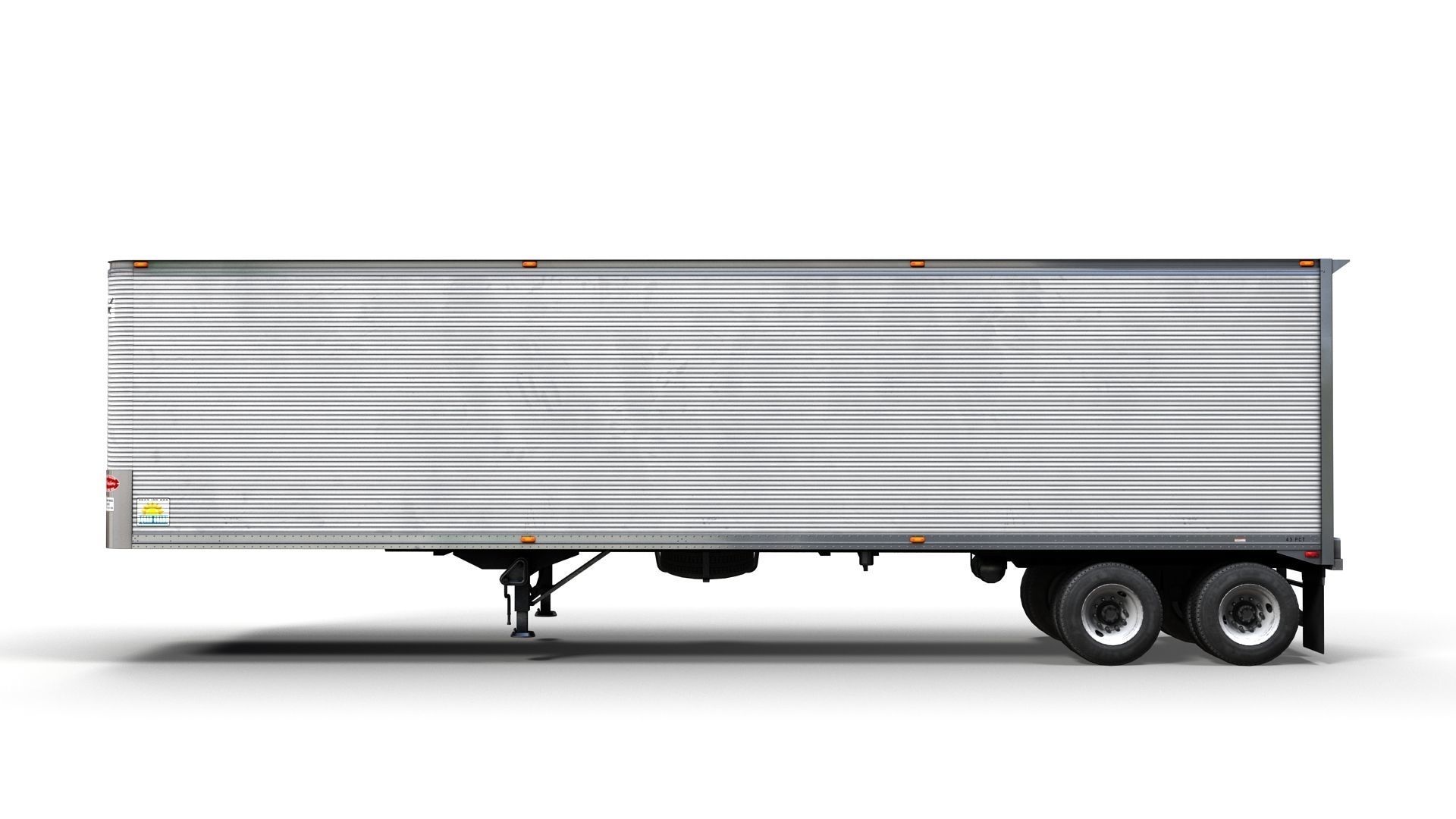Dry van semi trailer Low-poly 3D model_11