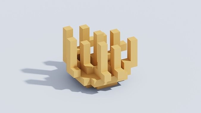 Voxel Dead Bush Low-poly 3D model