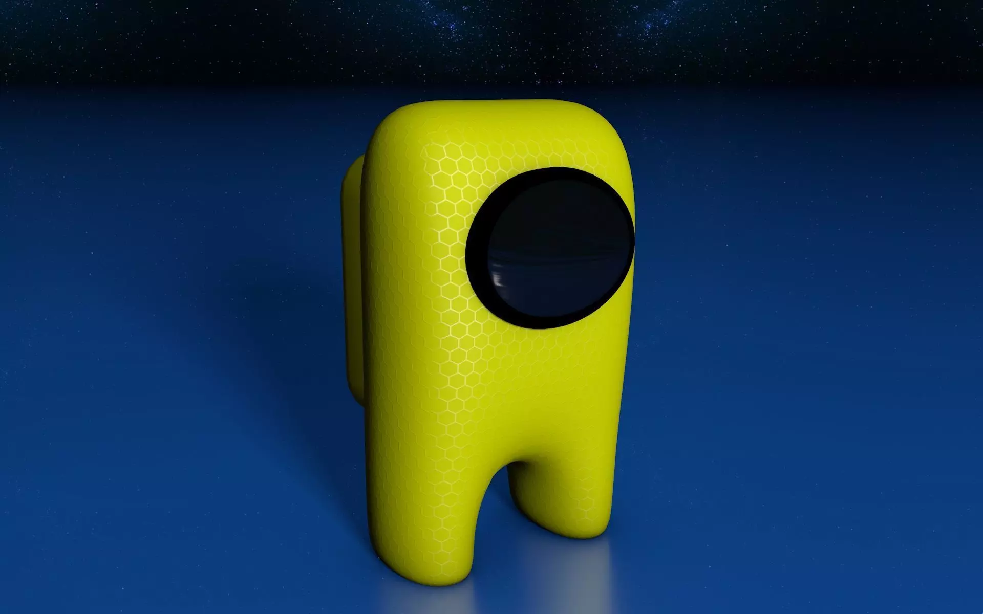 Among us yellow person Free low-poly 3D model