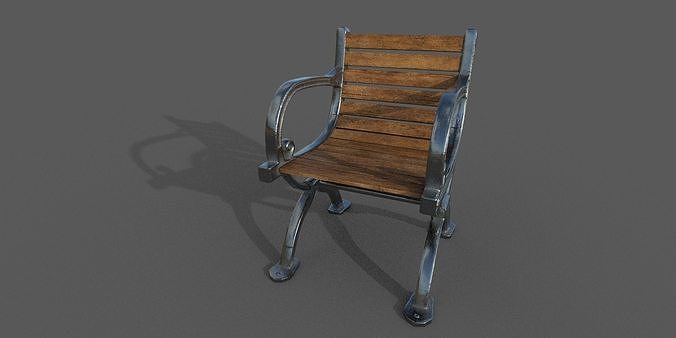 chair wooden Low-poly 3D model
