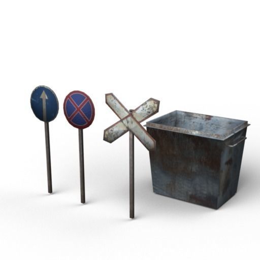 Urban Props low-poly pack Low-poly 3D model_5