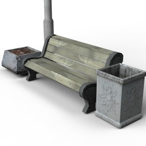 Urban Props low-poly pack Low-poly 3D model_2