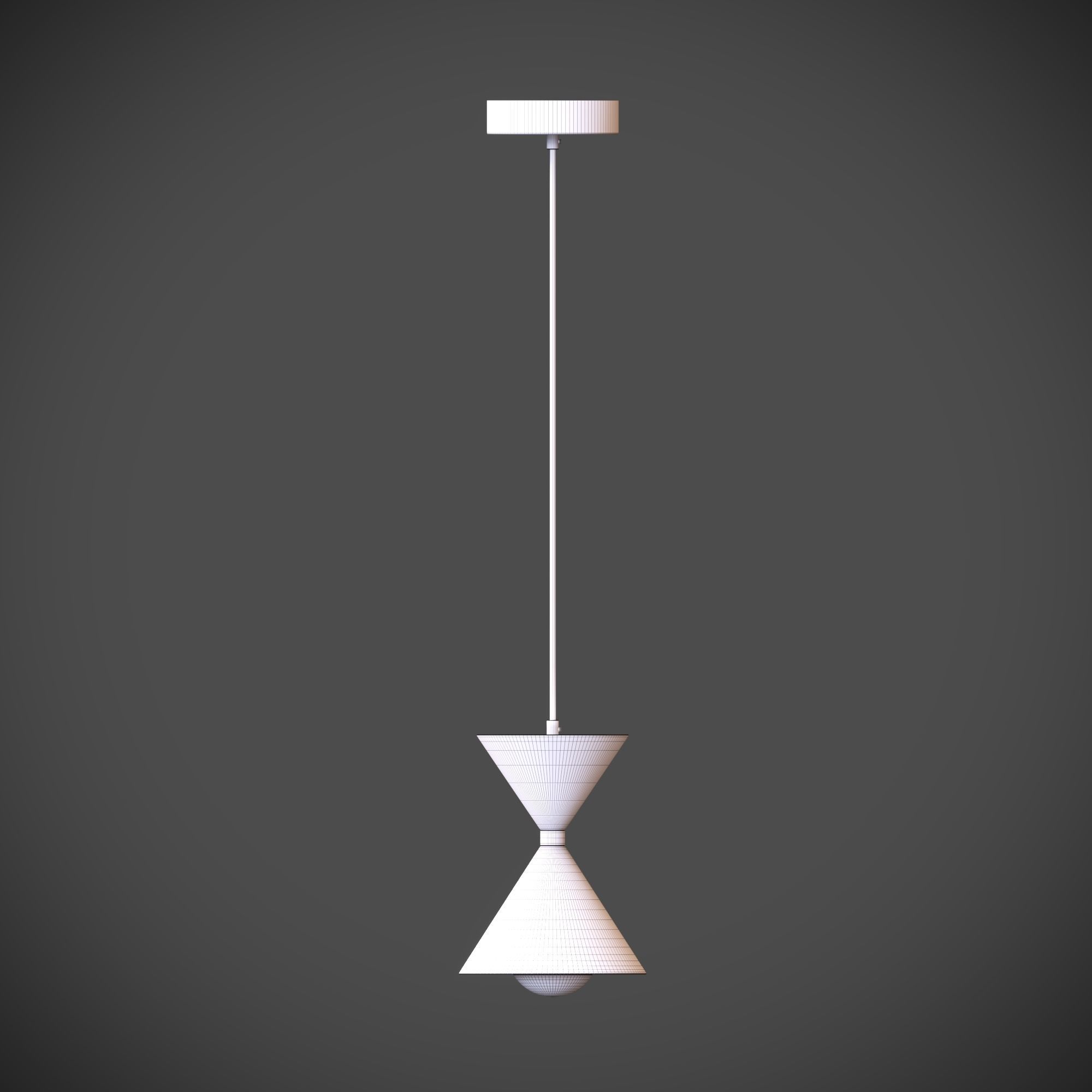 Kordan 3000K LED 1 Light Pendant Matte White and Black 3D model_8