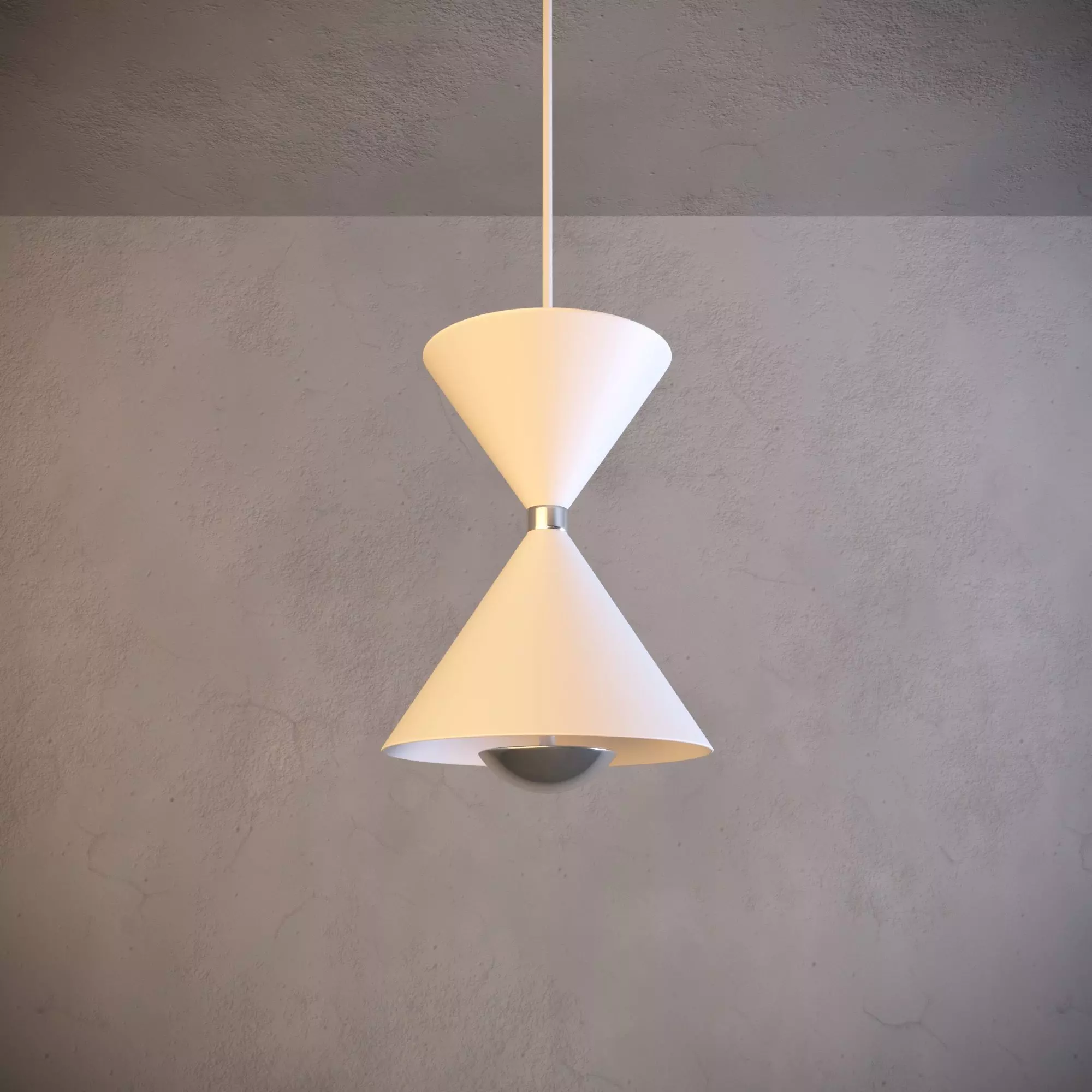 Kordan 3000K LED 1 Light Pendant Matte White and Black 3D model_0