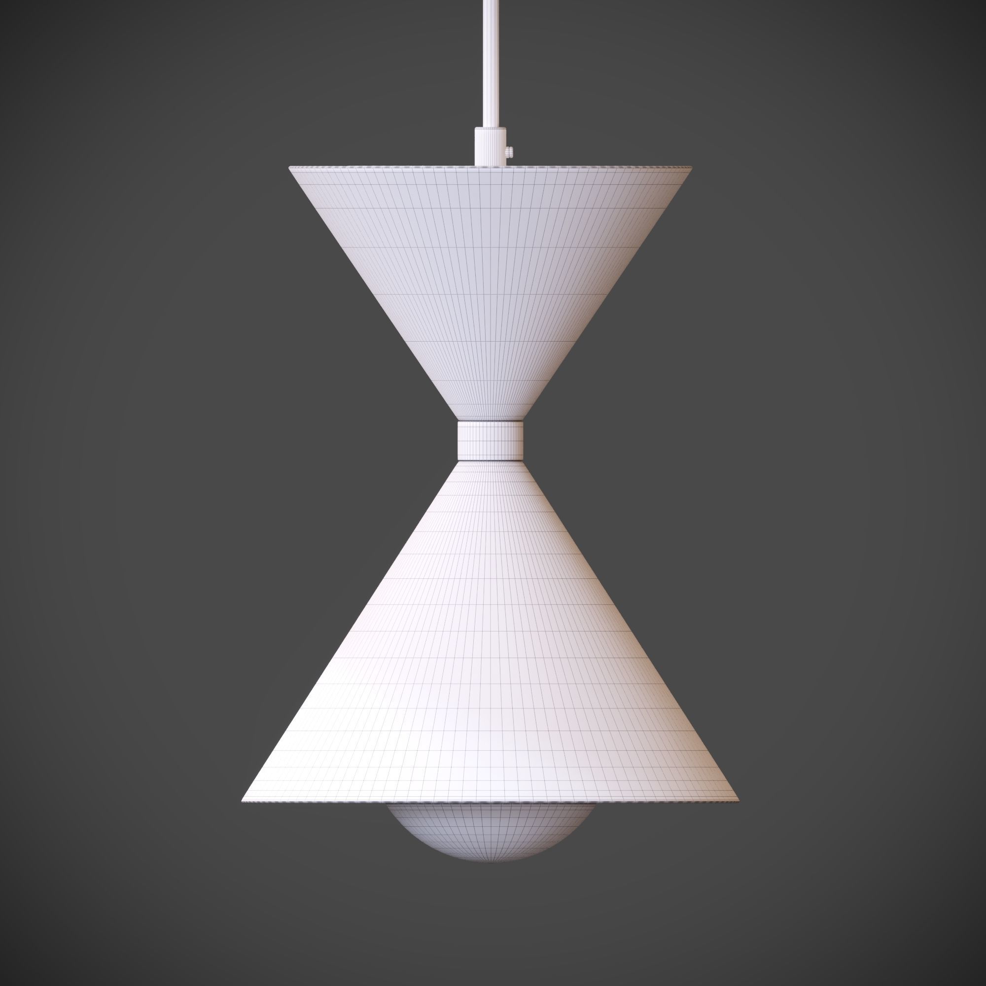 Kordan 3000K LED 1 Light Pendant Matte White and Black 3D model_9