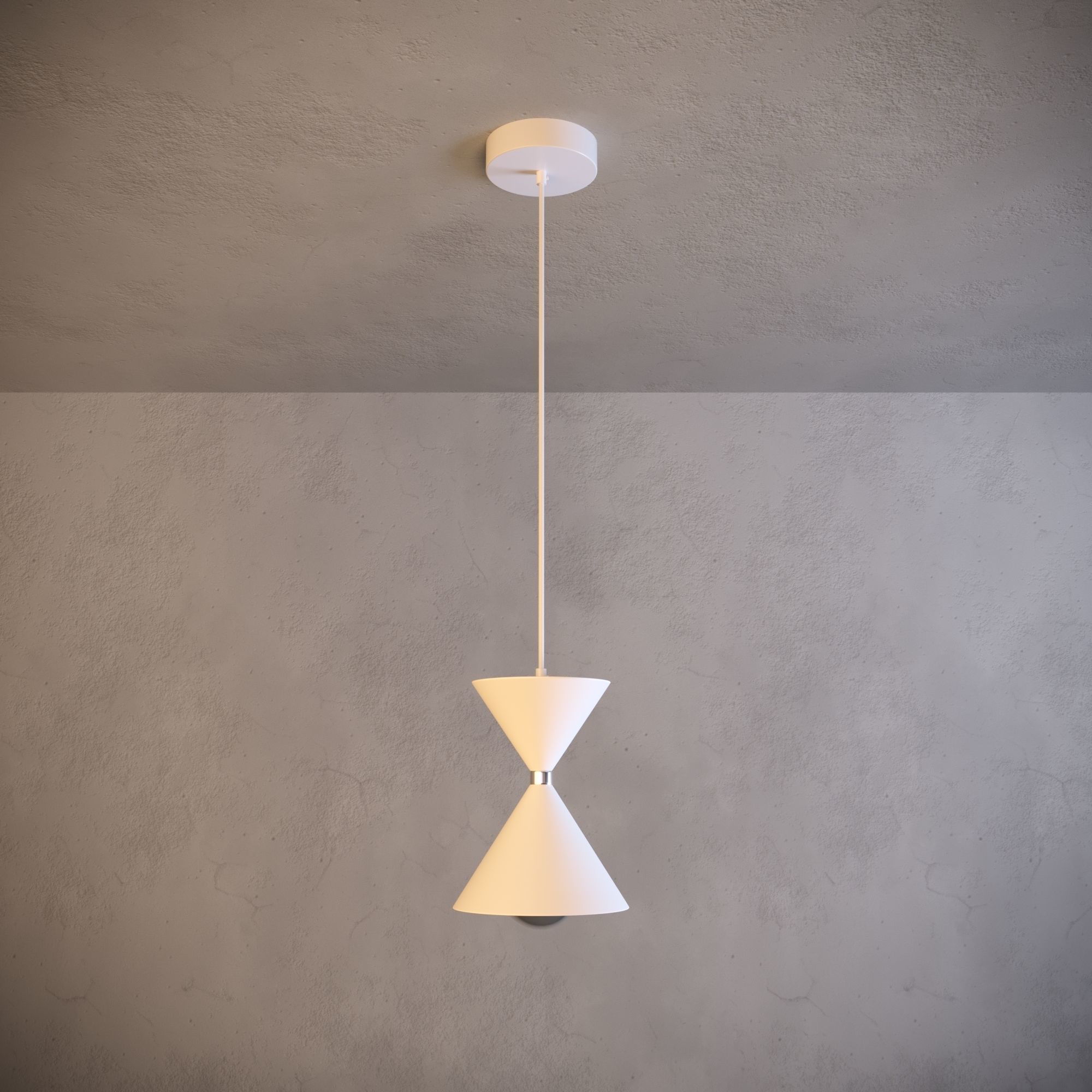 Kordan 3000K LED 1 Light Pendant Matte White and Black 3D model_3