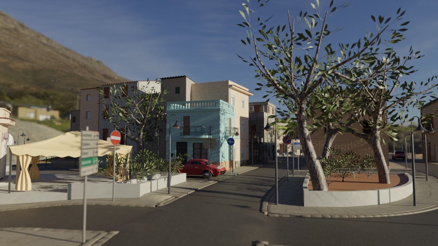 Small town in Sicily 3D model_3