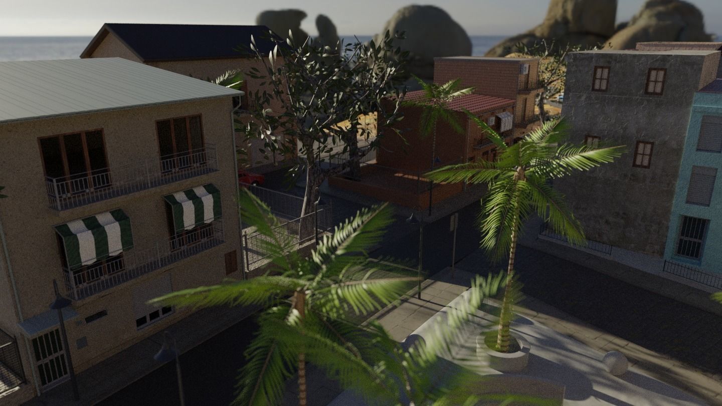 Small town in Sicily 3D model_6