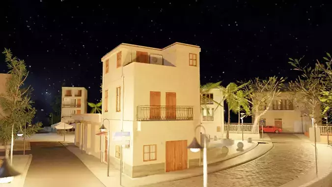 Small town in Sicily 3D model