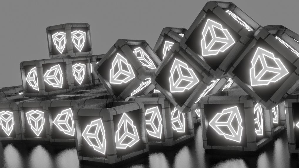 Unity Cube Low-poly 3D model_2