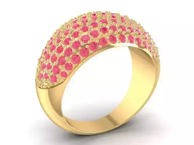 Colorful Pave Stone Band Ring 1671
