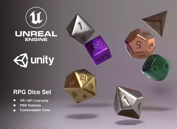 Metallic RPG Dice Set