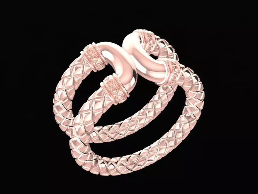Braided Knot Couple Rings Fashion Jewelry 1563 3D print model
