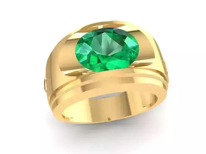 Men Gemstone Ring Jewelry 3D Model  1566