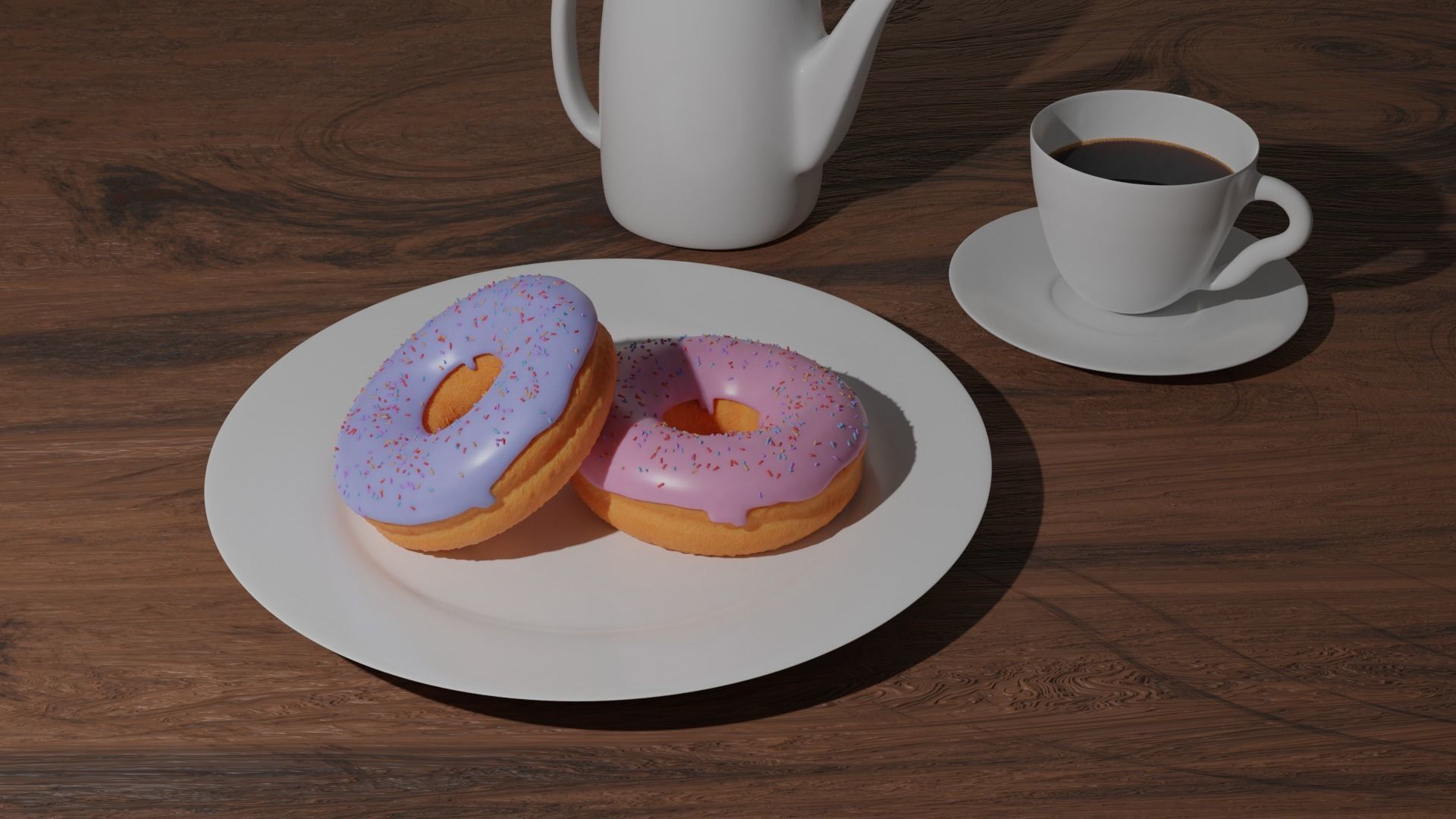 A breakfast in a kitchen table 3D model_1