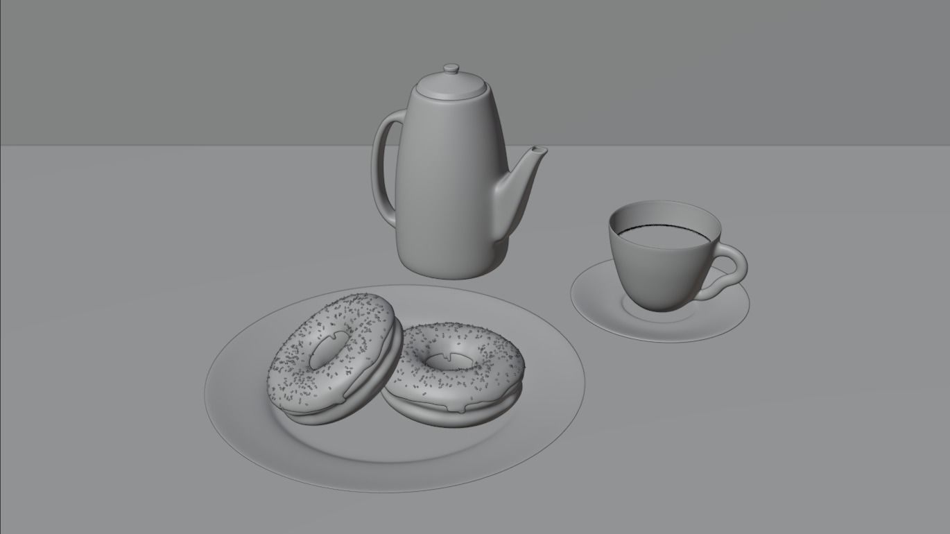 A breakfast in a kitchen table 3D model_3