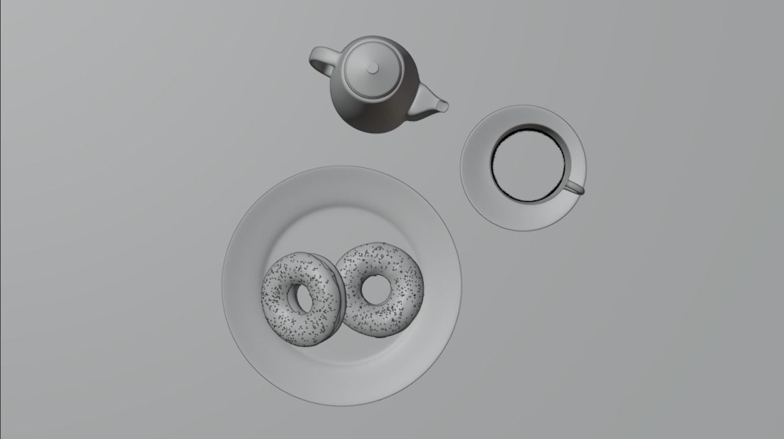A breakfast in a kitchen table 3D model_4
