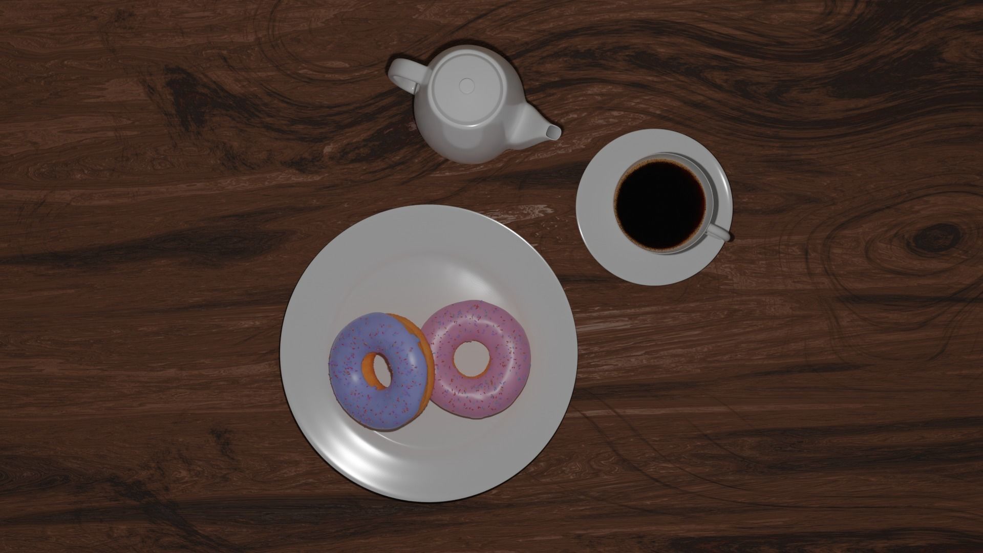A breakfast in a kitchen table 3D model_2