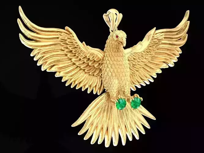 Eagle Pendant Solid Jewelry Model 1574 3D print model