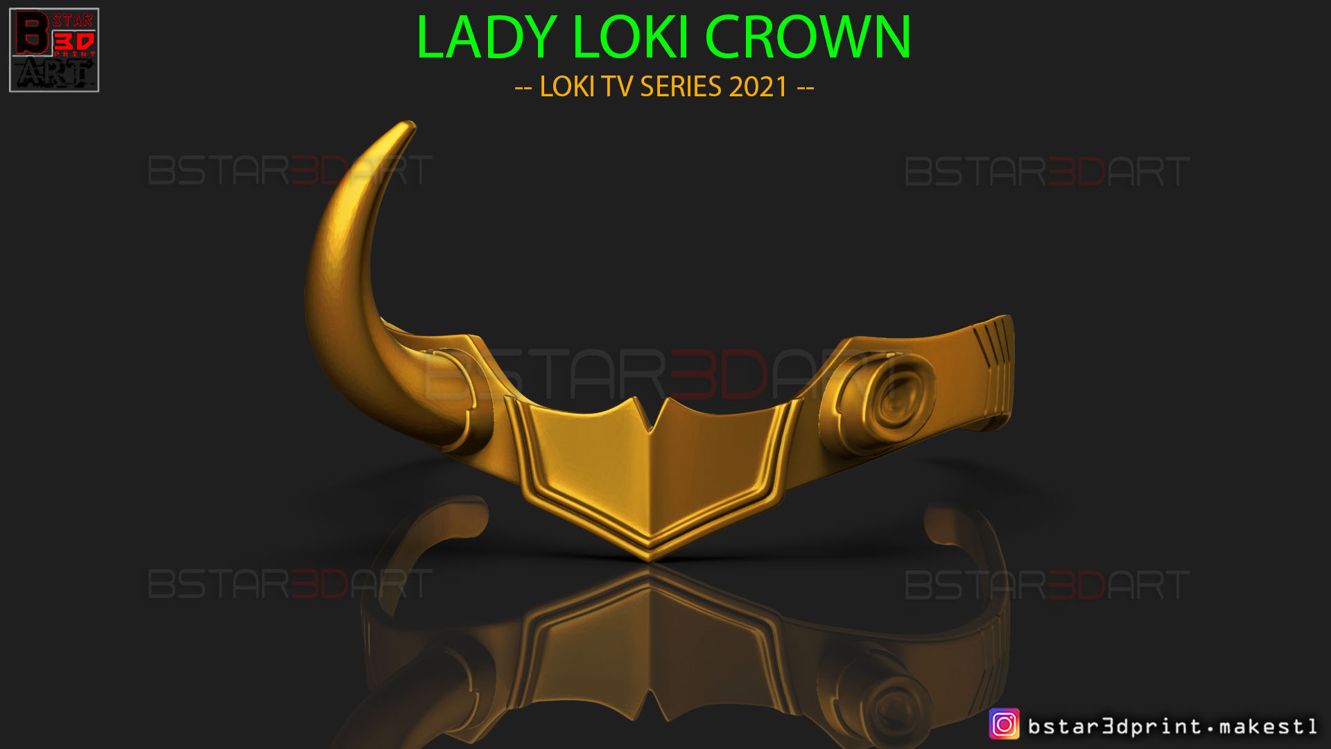 Lady Loki Crown - Variant - Sylvie Laufeydottir - High Quality 3D print model_10
