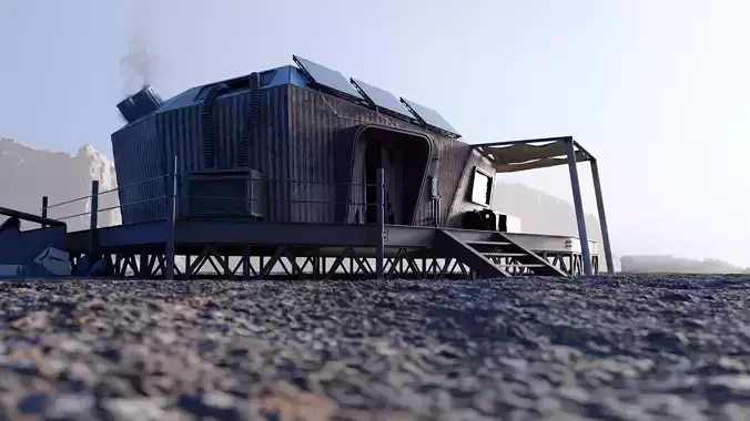 Scifi Cabin Nomad Style Building 3D model