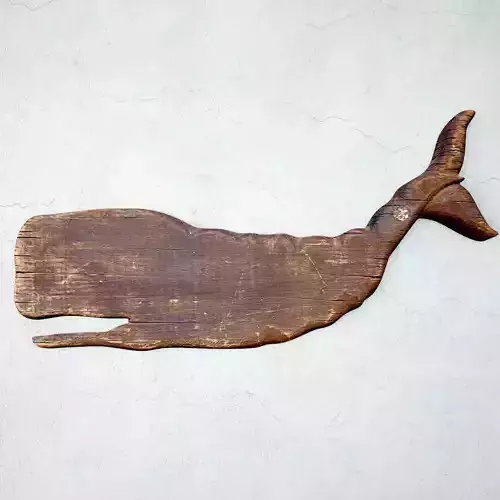 Rustic Carved Wooden Whale 3D model