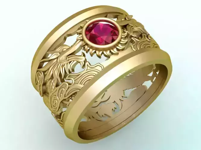 Double Dragon ring - Dragon ring