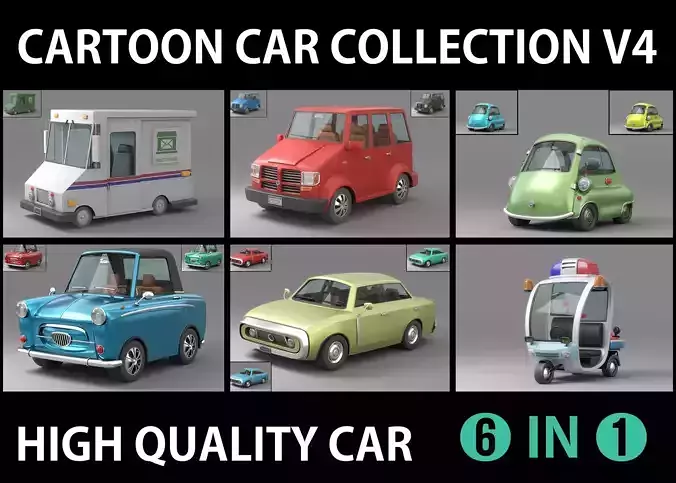 Cartoon Car Collection V4 3D model