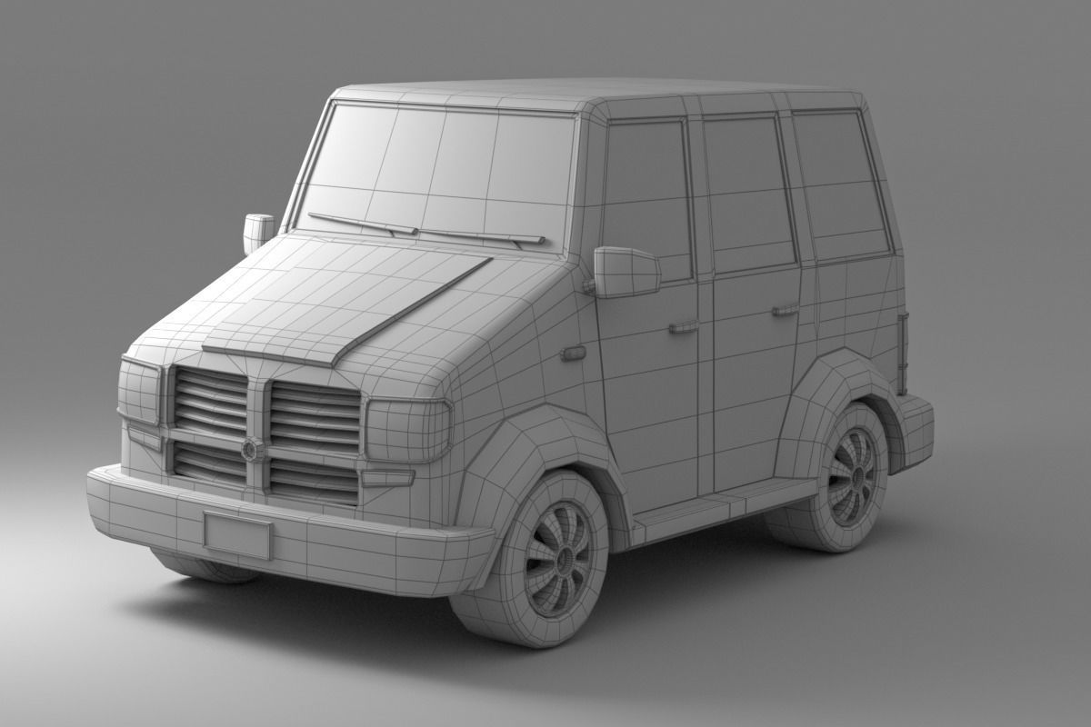 Cartoon Car Collection V4 3D model_3