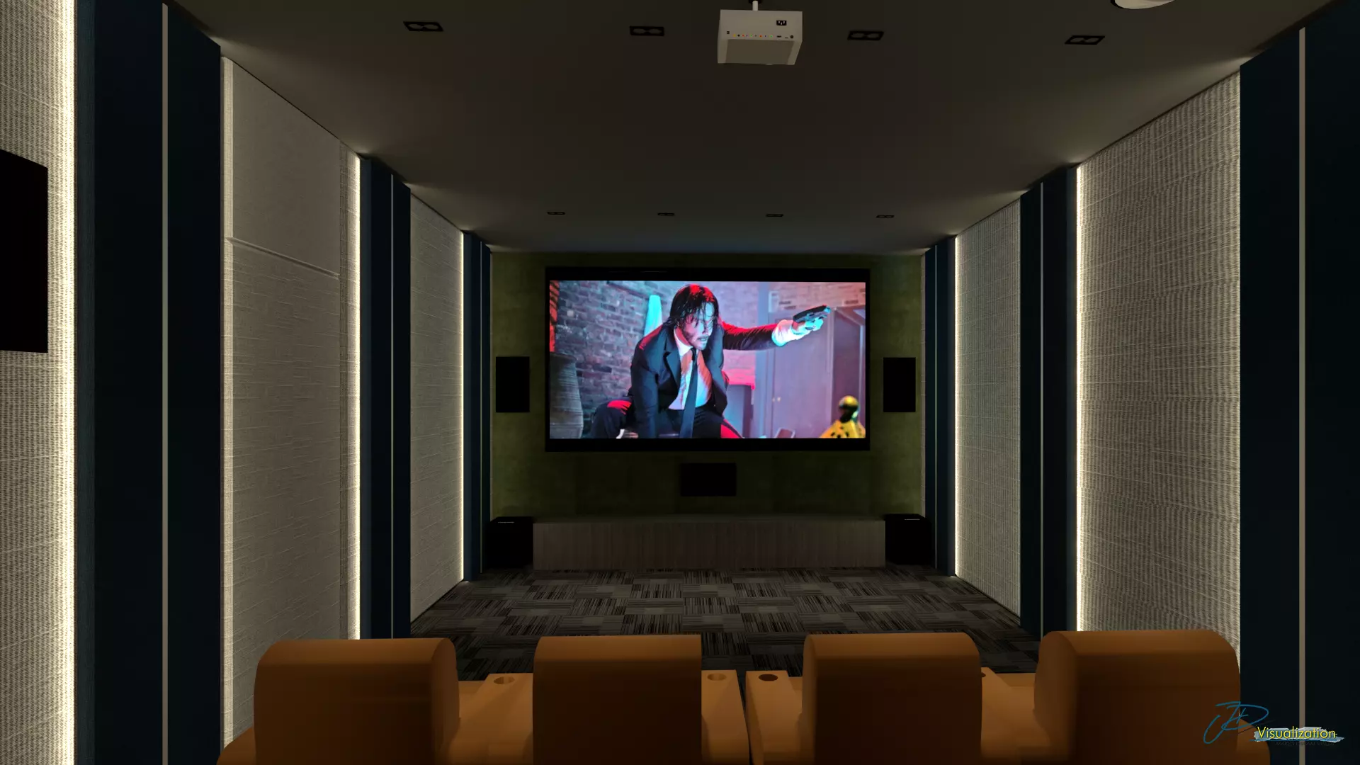 Home Theater 01 Low-poly 3D model_0