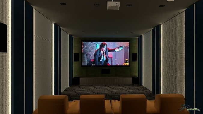 Home Theater 01 Low-poly 3D model