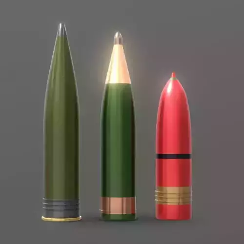 Heavy Artillery Shells 3 in 1  Low-poly 3D model