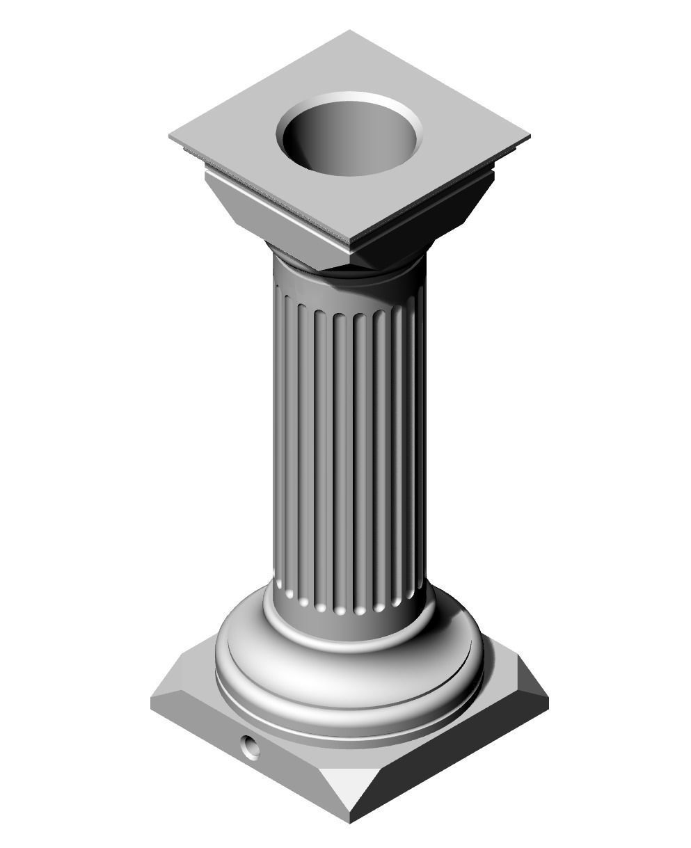 Column Lamp 3D print model_2