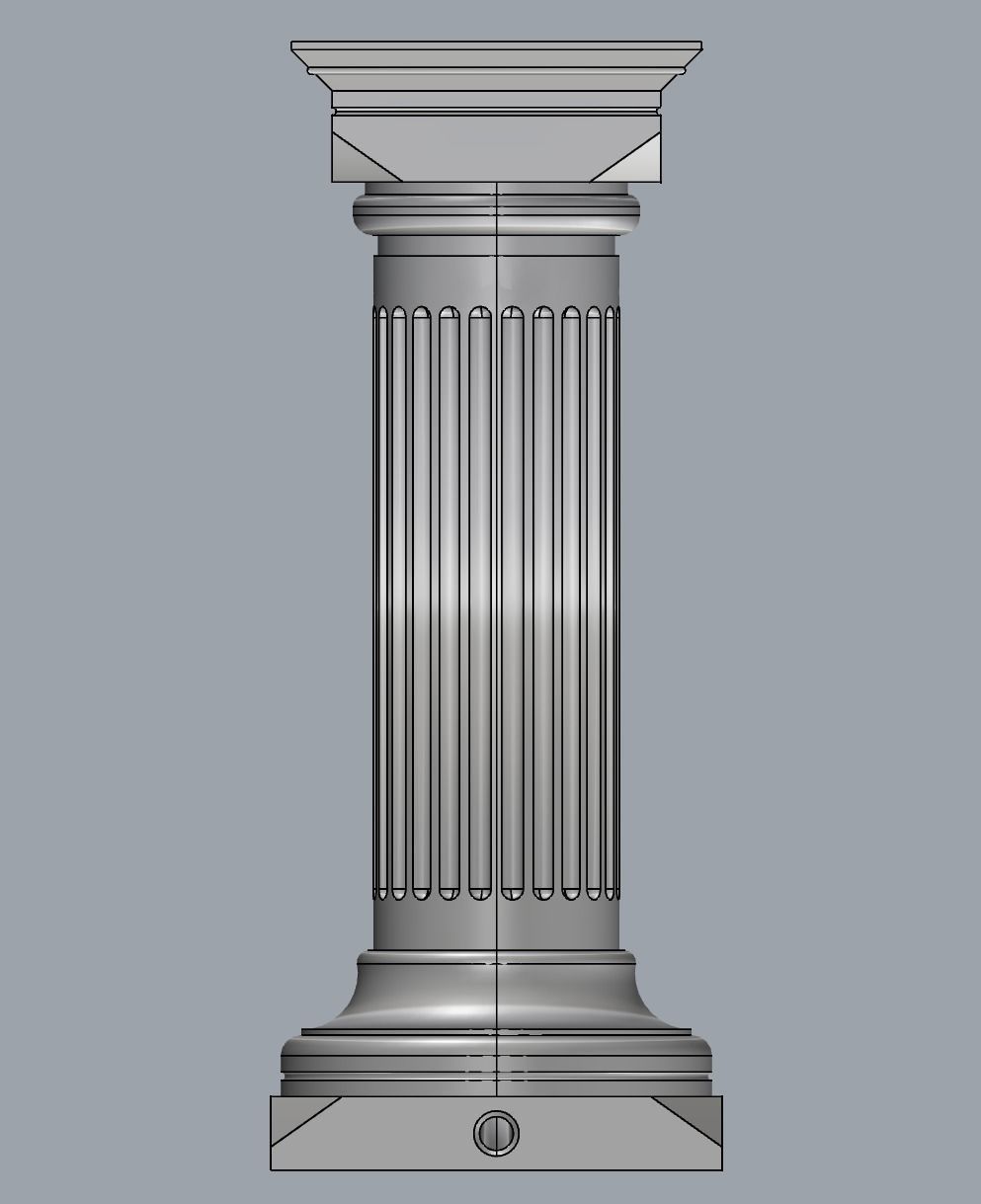 Column Lamp 3D print model_4