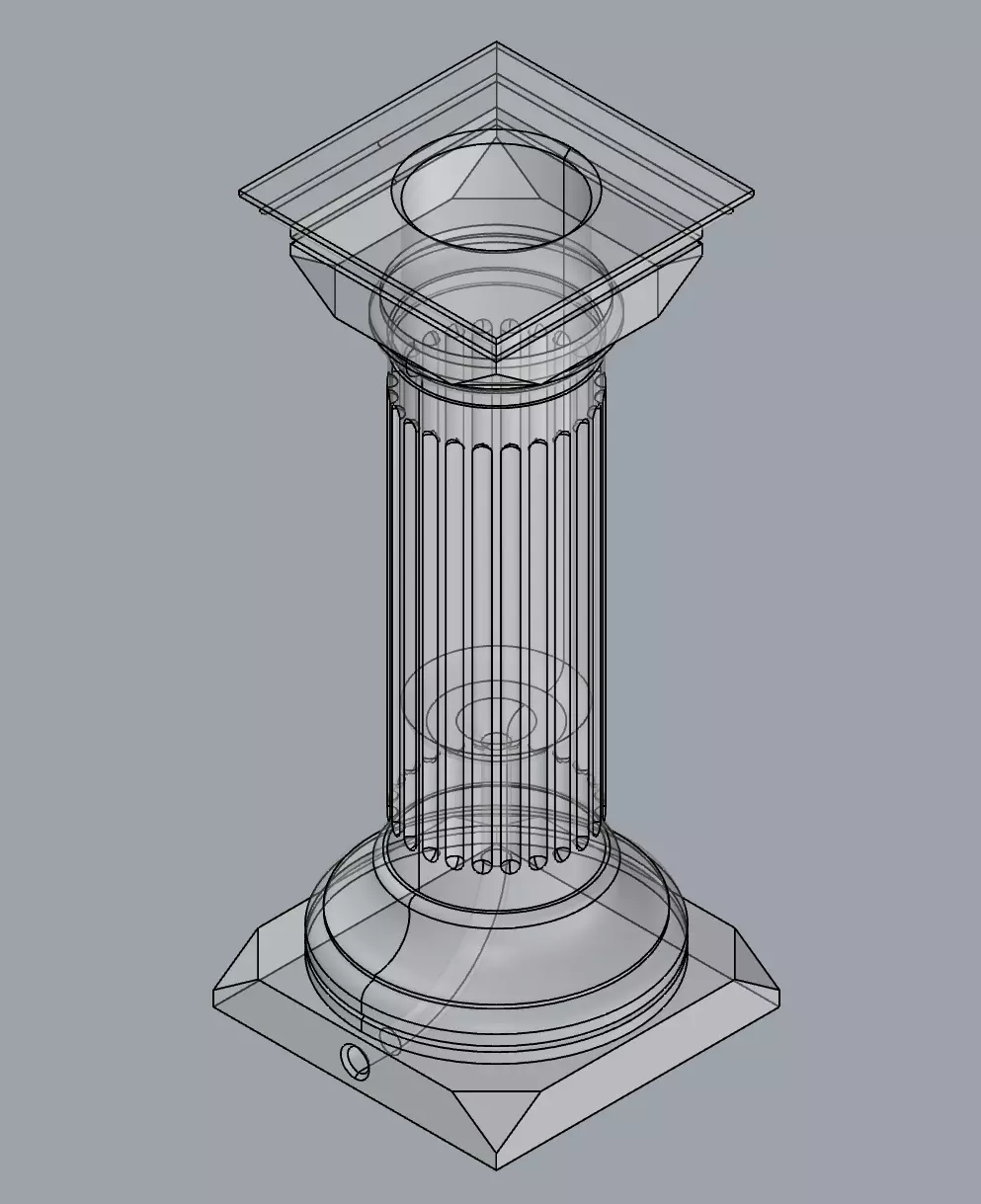 Column Lamp 3D print model_0