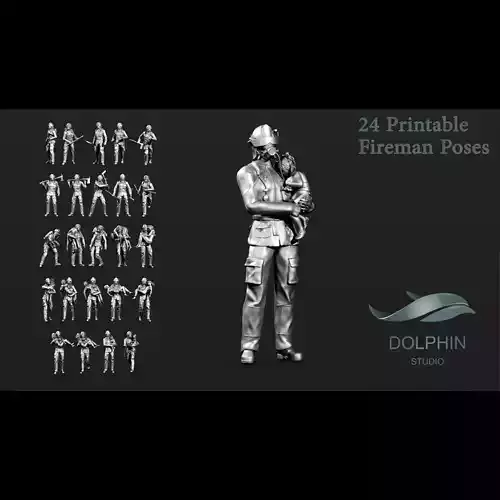 Fireman figures Set 01 3D print model