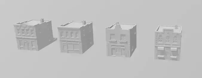 Classic City Shop Set - Storefront Swappable by Outland Models