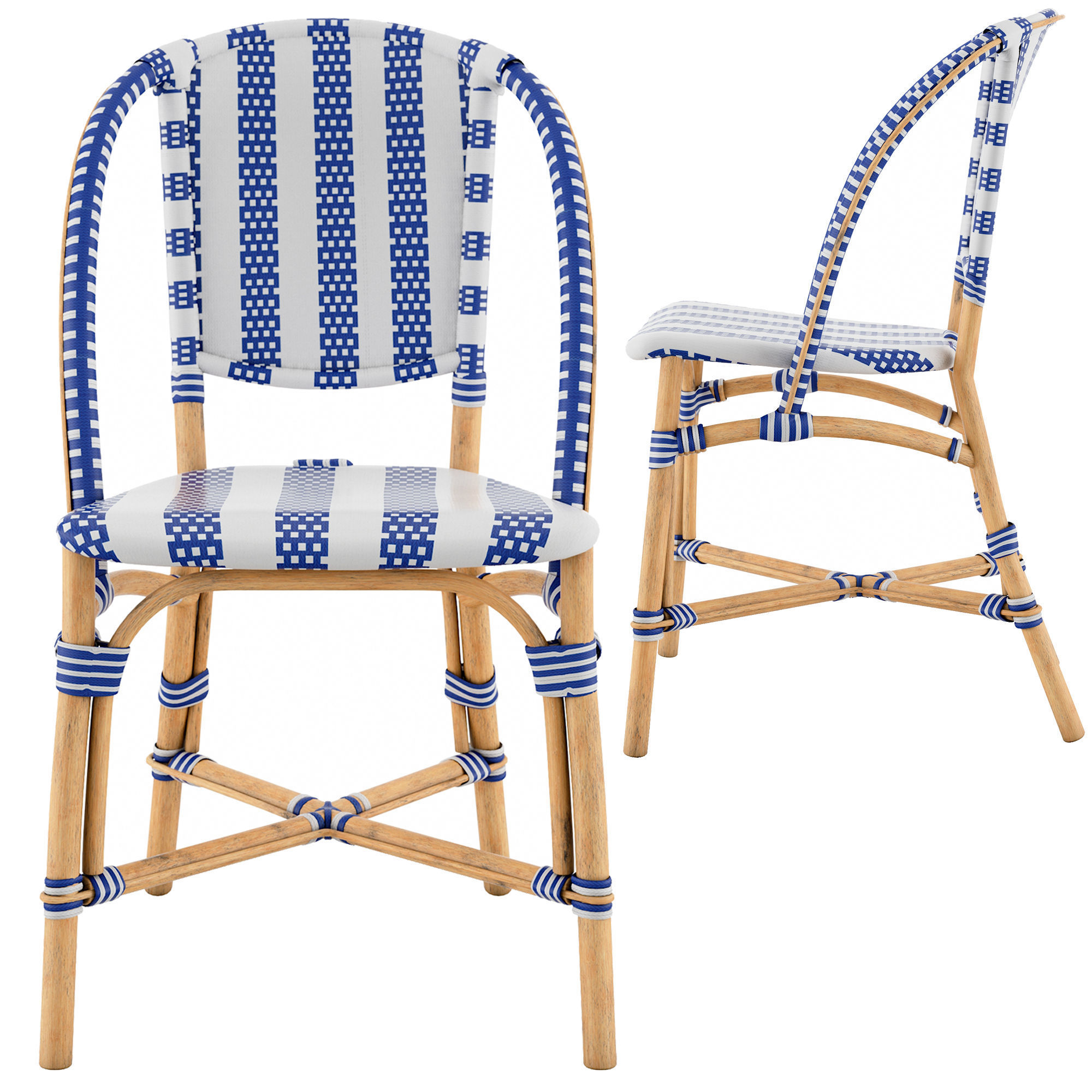 Bistro Chair Low-poly 3D model_3