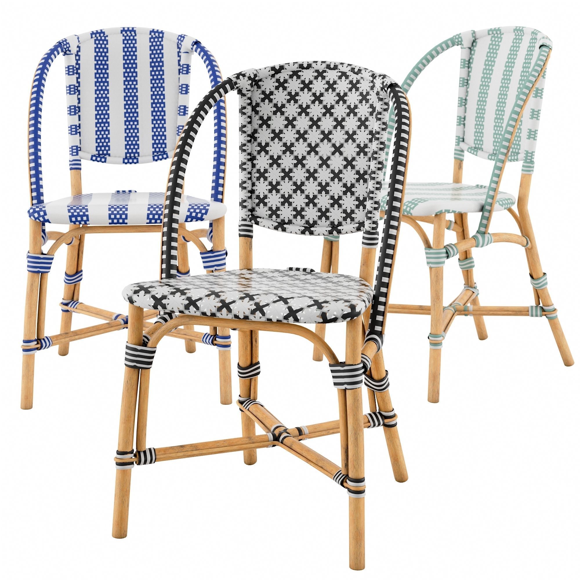 Bistro Chair Low-poly 3D model_2