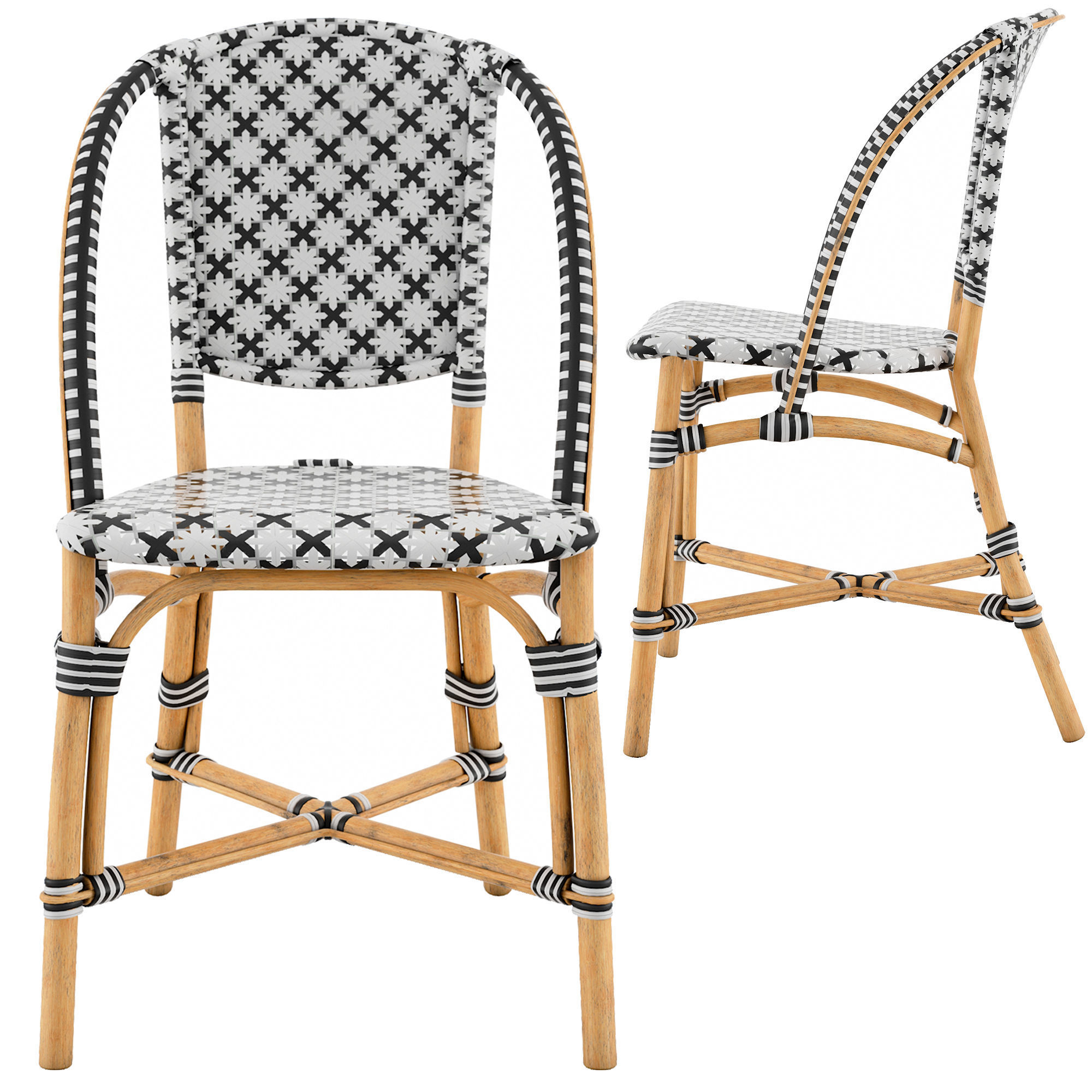 Bistro Chair Low-poly 3D model_6