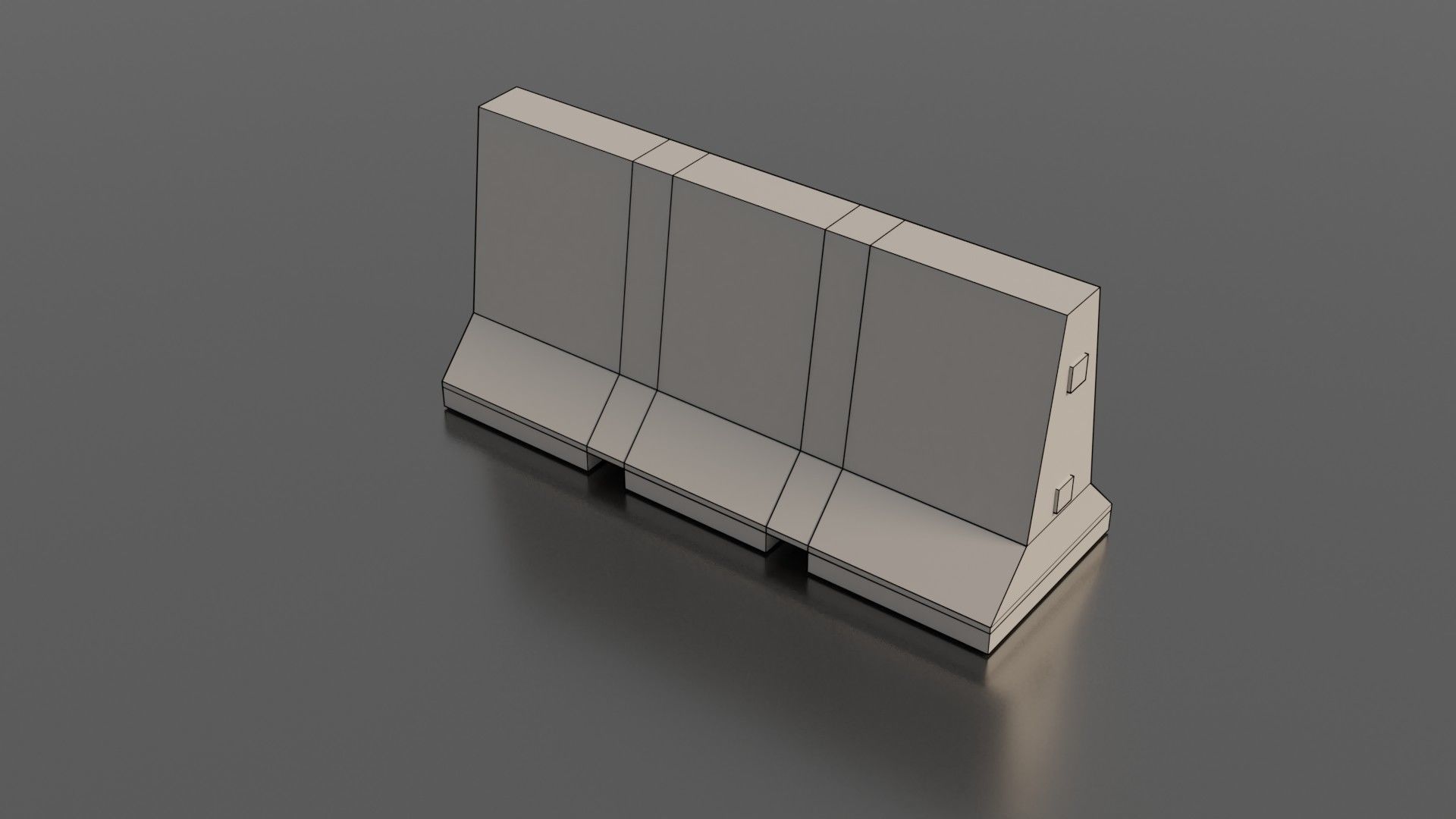 Concrete barrier  Low-poly 3D model_10