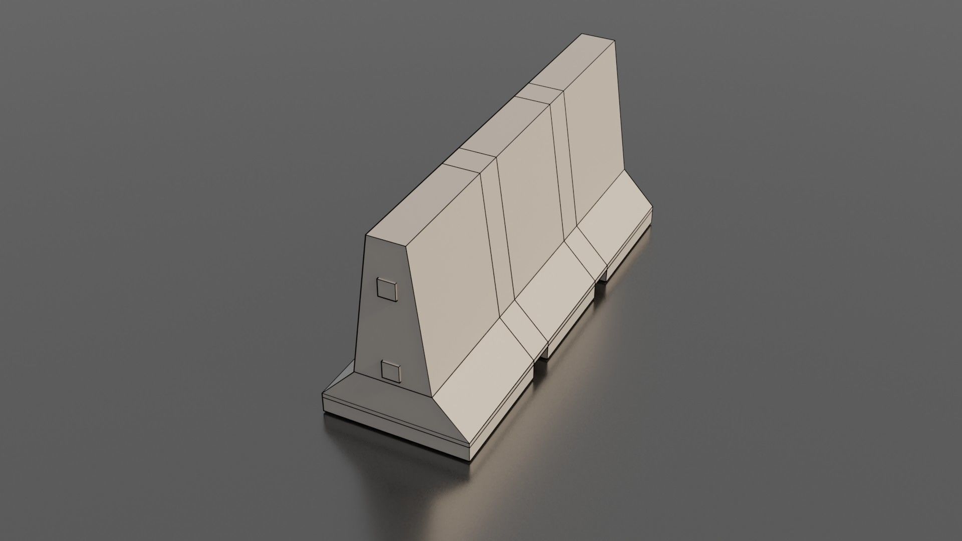 Concrete barrier  Low-poly 3D model_6